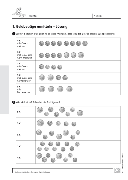 Geld Kopiervorlagen PDF