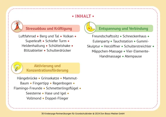 30 Kinderyoga-Partnerübungen für Grundschul-Kinder