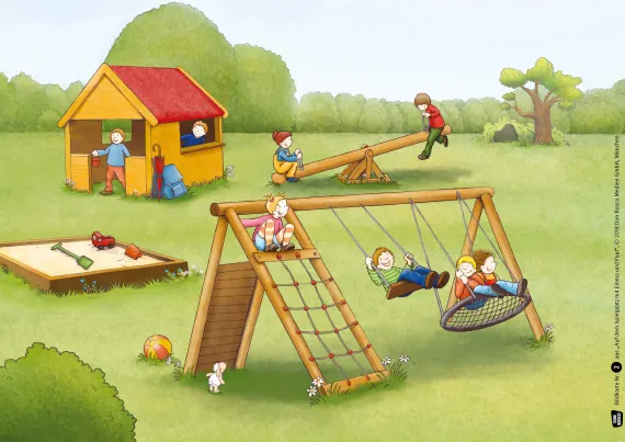 Auf dem Spielplatz mit Emma und Paul Kamishibai Bildkartenset