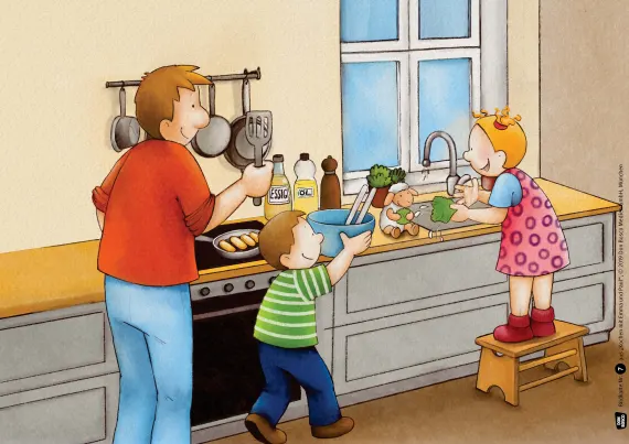 Kochen mit Emma und Paul. Kamishibai Bildkartenset.