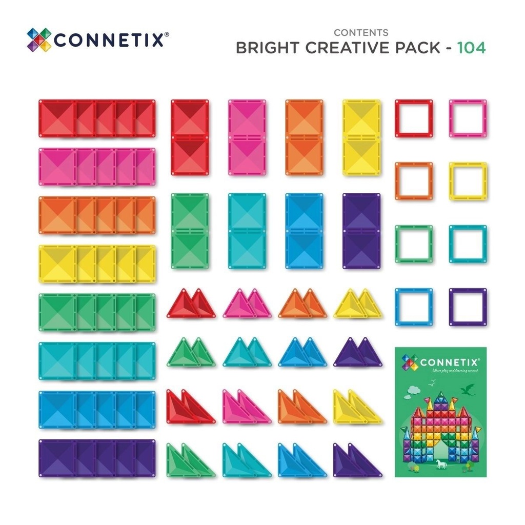 Connetix Magnetbausteine Bright Creative Pack - 104 Teile