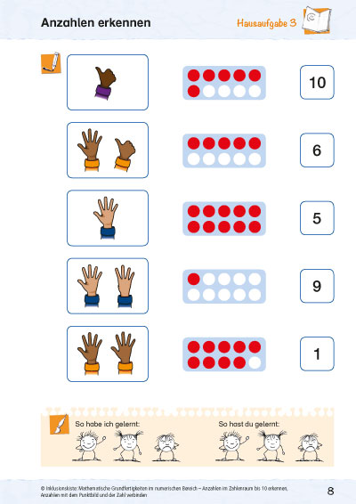 Math. Grundfertigkeiten: Anzahlen bis 10 PDF