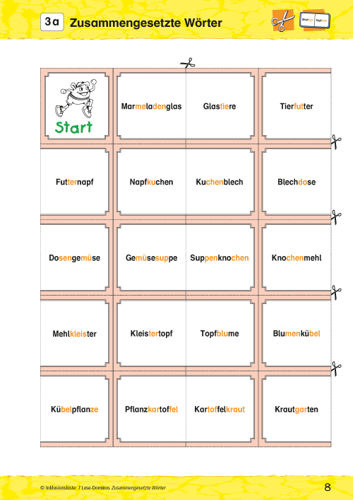 7 Lesedominos Zusammenges. Wörter PDF