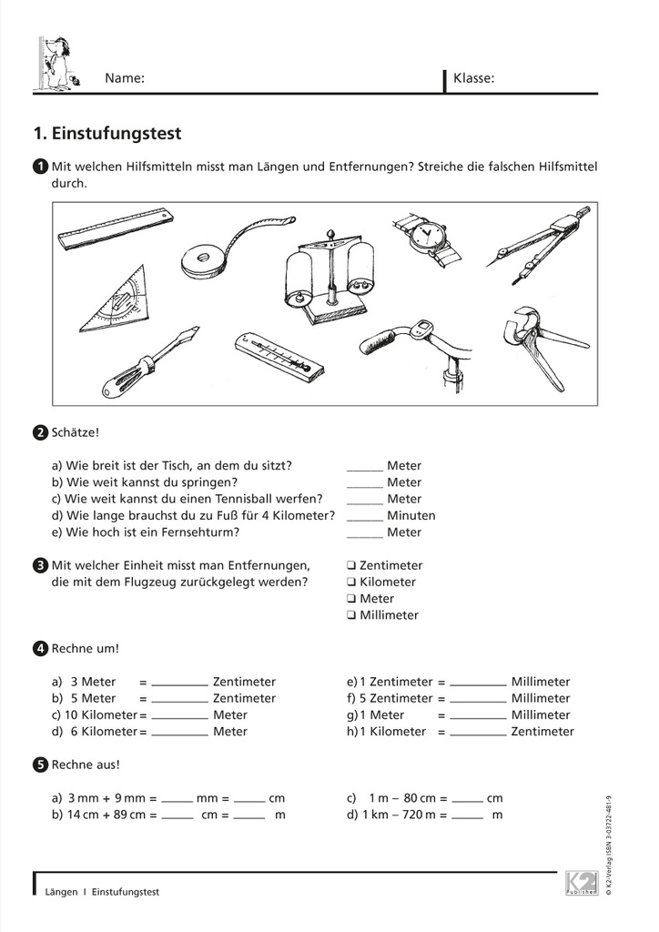 Längen Kopiervorlagen