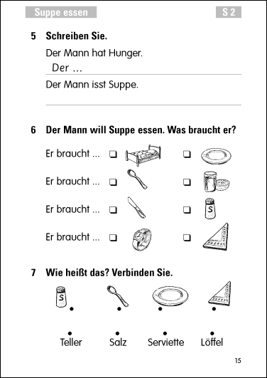 Alltagssituationen in Bildern - Übungen