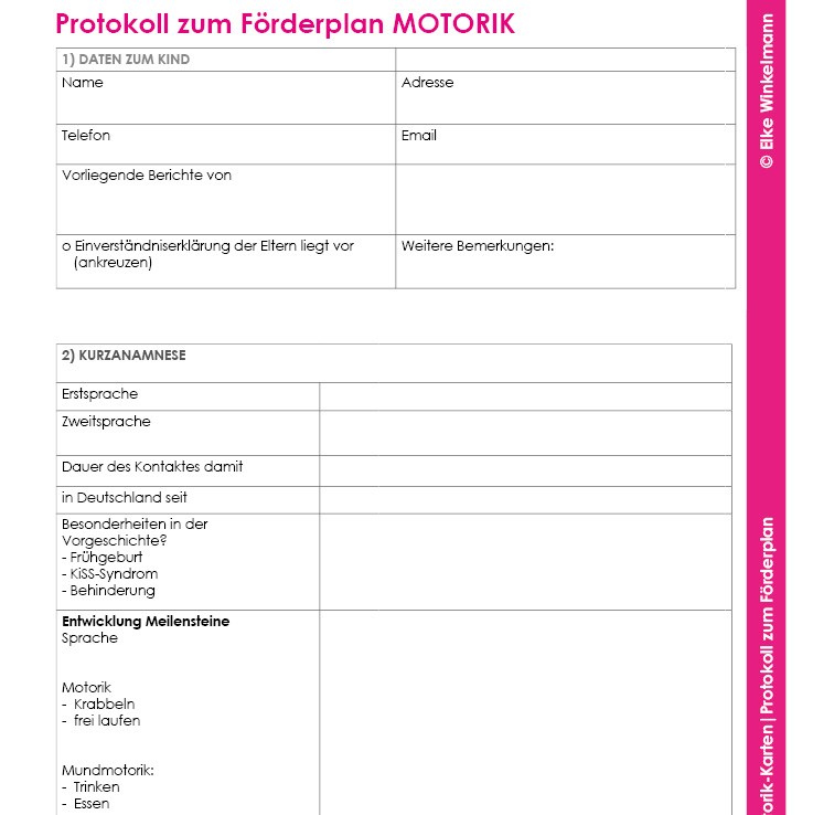 Protokoll zum Förderplan