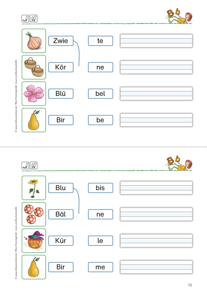 Mein Trainingsheft: Laut und Buchstabe B b PDF