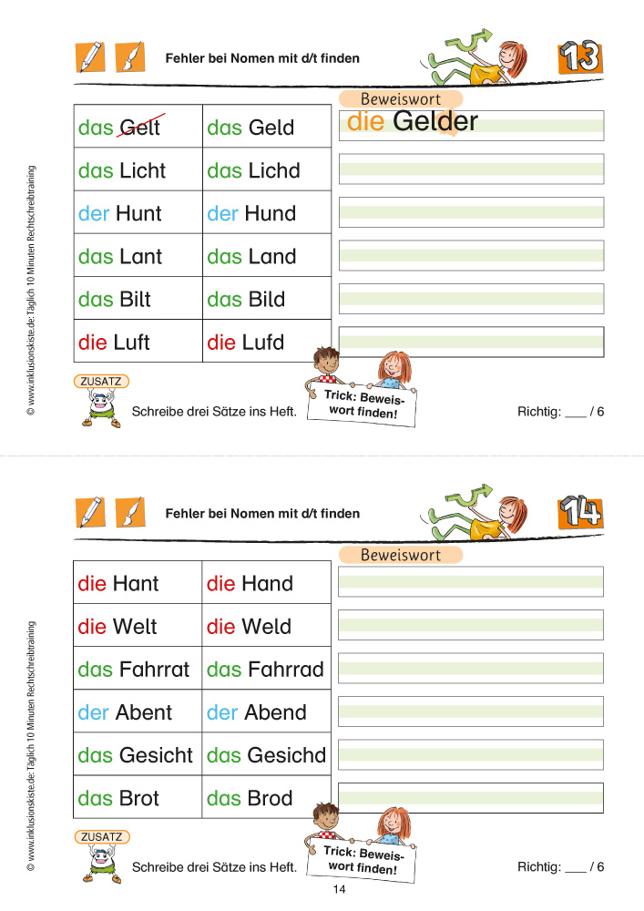 Rechtschreibtraining Verlängern PDF