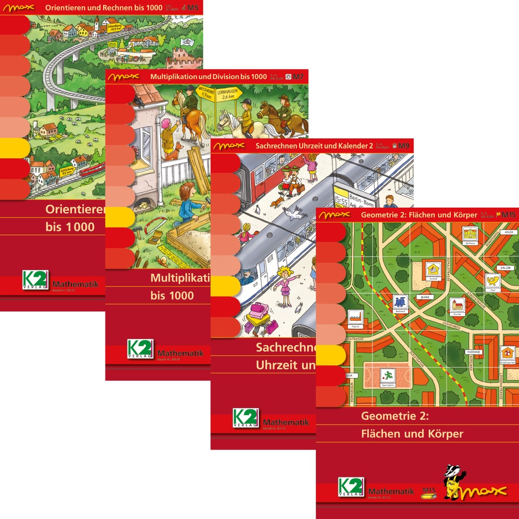 Max Paket Rechnen 1000  (4 Mappen + Lerngerät)