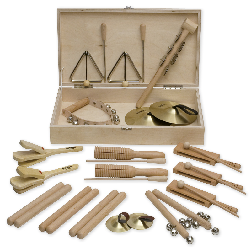 Perkussions-Set 18-teilig, in Holzbox*