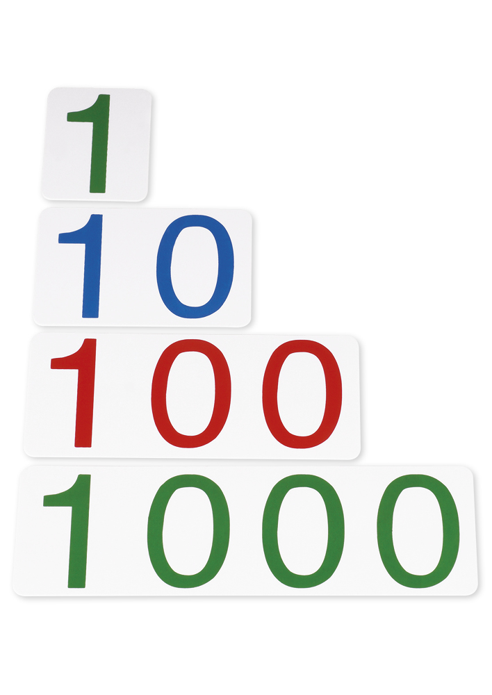  Foto zu Zahlenkarten groß, 1-1.000, Kunststoff "Montessori Premium" 
